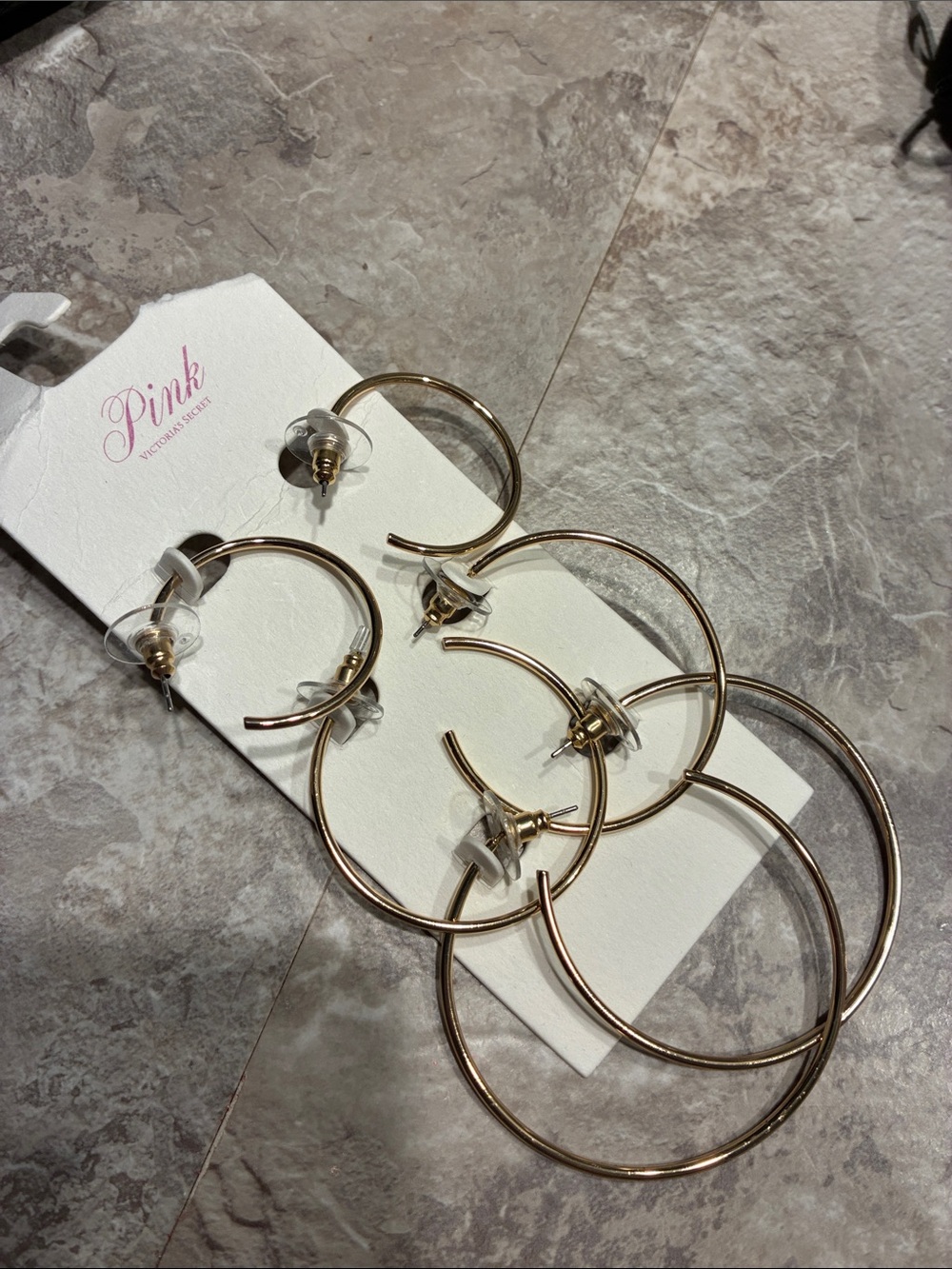 PINK Gold Hoop Earring 3ct